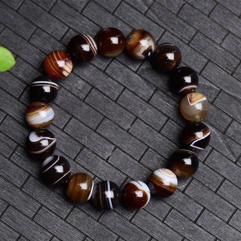 Braccialetto Buddha Stones Tibetano Sardonyx Felicità Positivo