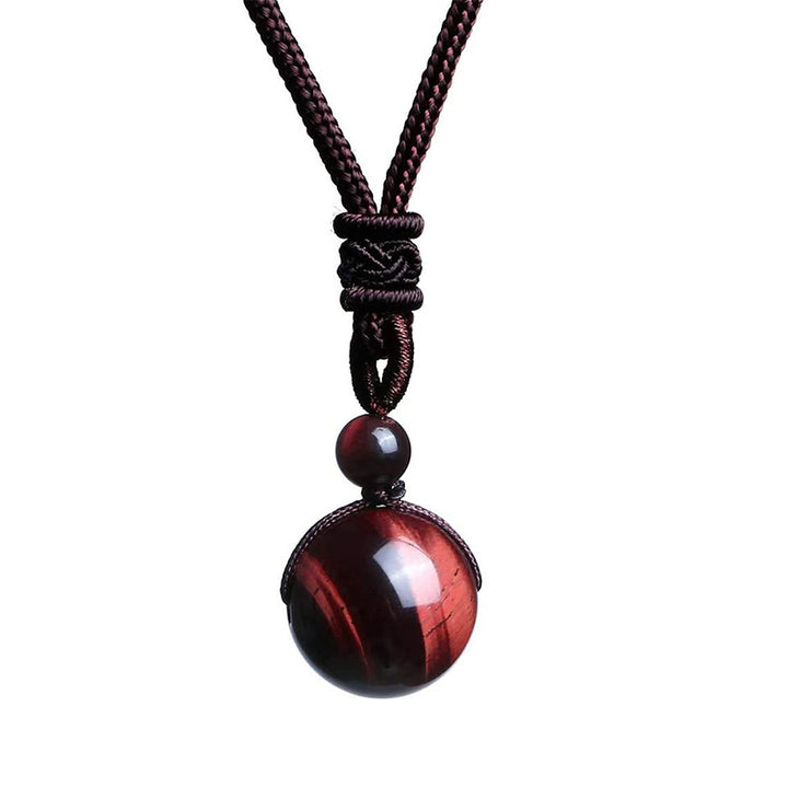 Collana di protezione con occhio di tigre tibetano Buddha Stones