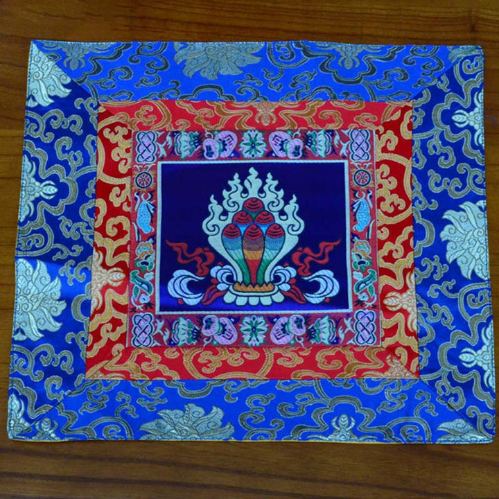 Tappetino per preghiera, meditazione, forza, nodo infinito, Vajra Man-Bcu, Kalachakra, simboli di buon auspicio