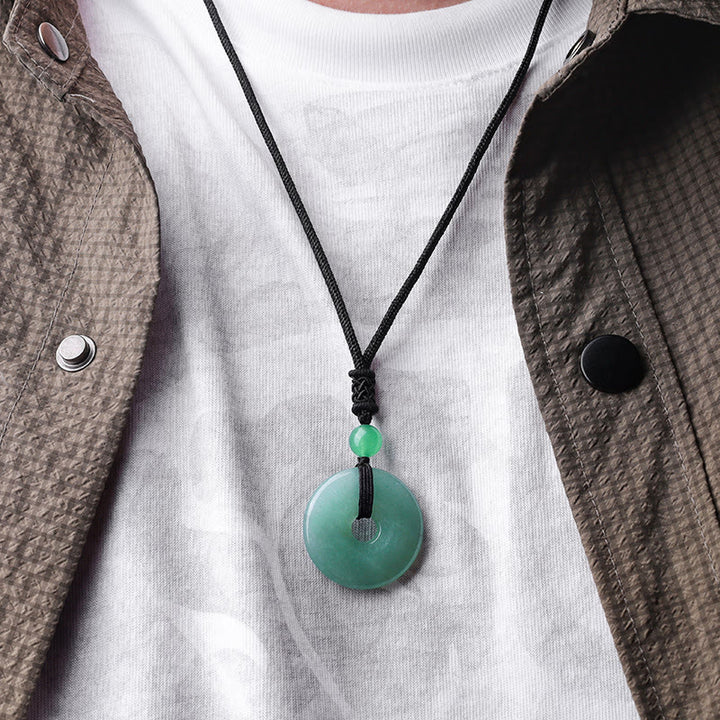 Collana con ciondolo moneta portafortuna Buddha Stones, cristallo curativo e pietre preziose