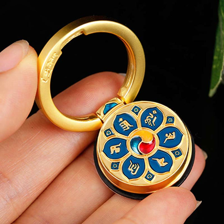 Supporto per anello per telefono con simbolo della pace tibetano Om Mani Padme Hum, decorazioni universali per telefono