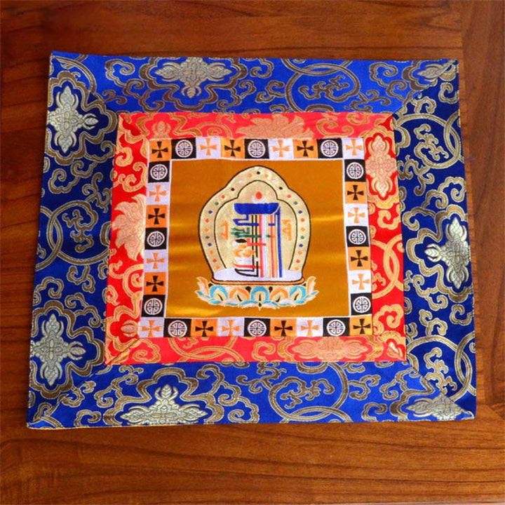 Tappetino per preghiera, meditazione, forza, nodo infinito, Vajra Man-Bcu, Kalachakra, simboli di buon auspicio