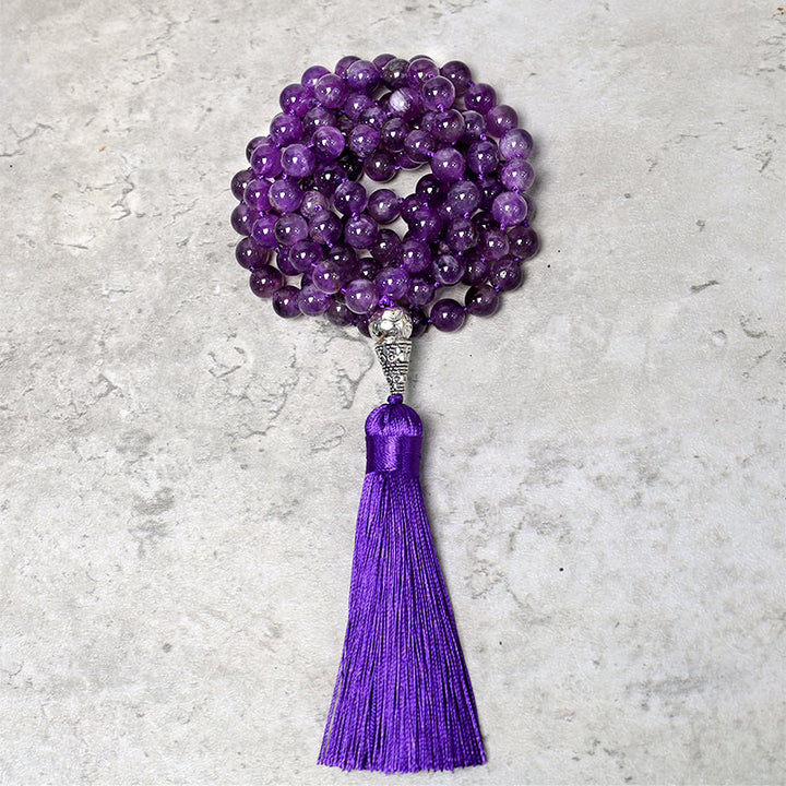 Buddha Stones Collana di perle tibetane 108 Mala, collana di perle di preghiera per meditazione yoga - image 3