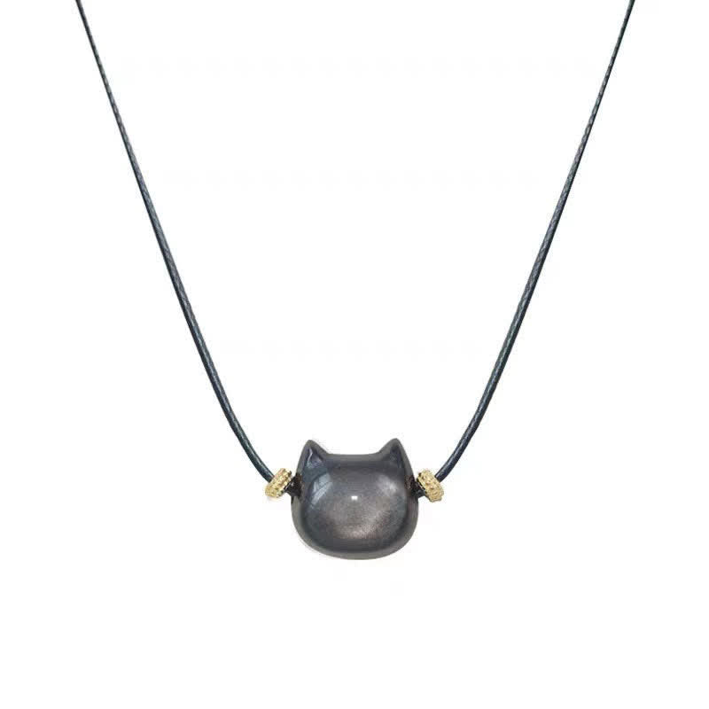 Braccialetto di protezione con gatto portafortuna e zampa adorabile , Buddha Stones, ossidiana lucida d'oro, ossidiana lucida d'argento - image 42