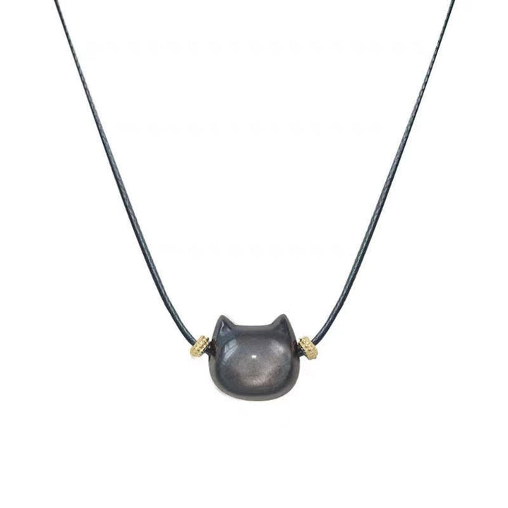 Braccialetto di protezione con gatto portafortuna e zampa adorabile , Buddha Stones, ossidiana lucida d'oro, ossidiana lucida d'argento - image 42