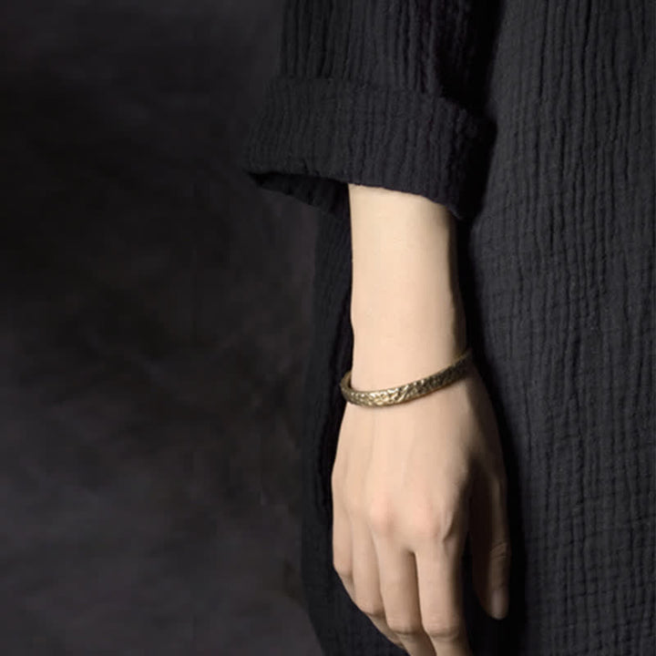 Braccialetto di rame con design semplice Buddha Stones Wealth