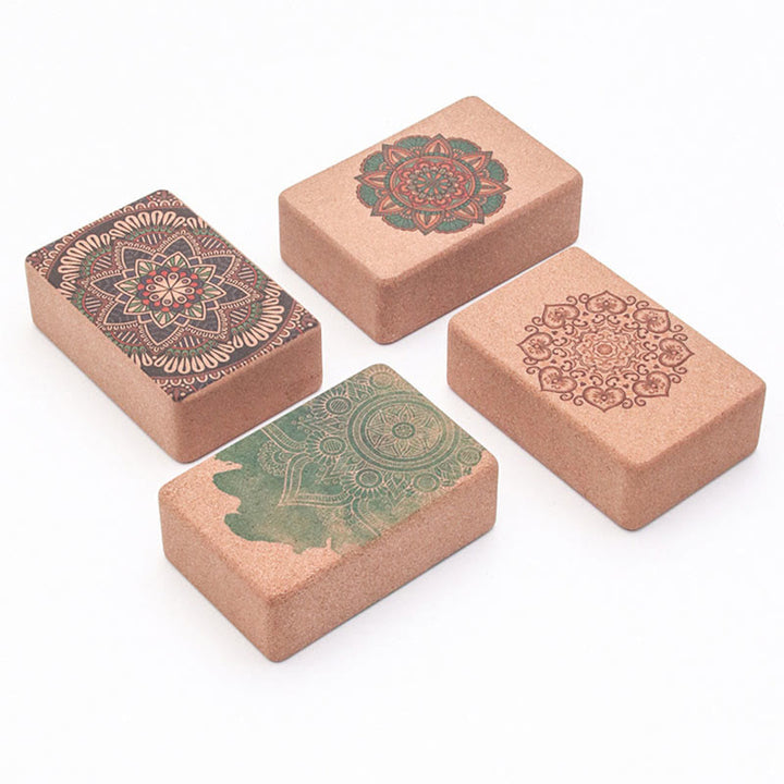 Buddha Stones Mandala Tibetano Blocco di Sughero per Yoga Consapevole - image 1