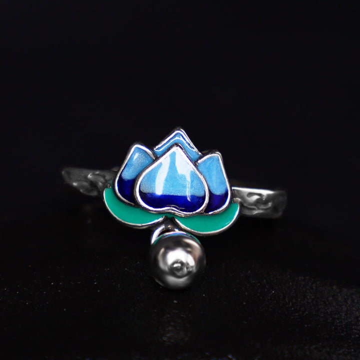 Anello dell'illuminazione con motivo a fiore di loto Buddha Stones