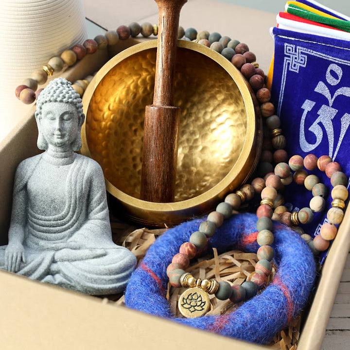 Pacchetto regalo di guarigione di meditazione tibetana di Buddha Stone - image 0