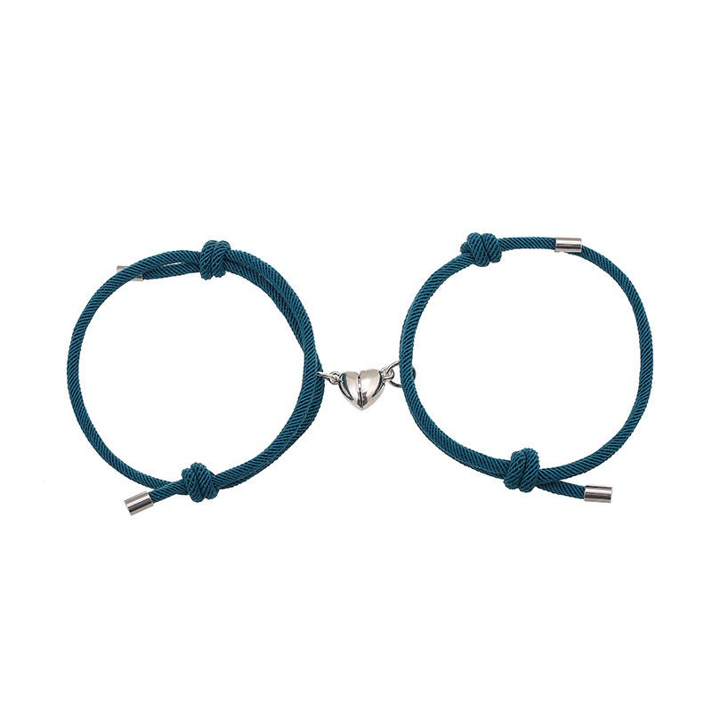 Braccialetto magnetico per coppia con corda e forza 2 pezzi