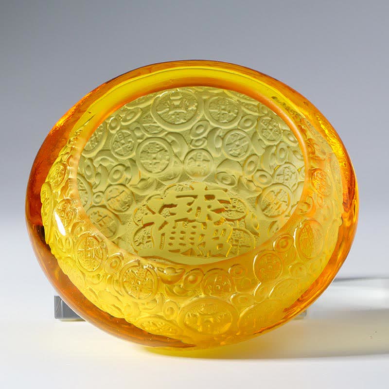 Ciotola del tesoro di cristallo Liuli fatta a mano, lingotti, pezzo d'arte, decorazione per la casa - image 14