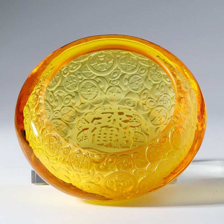 Ciotola del tesoro di cristallo Liuli fatta a mano, lingotti, pezzo d'arte, decorazione per la casa - image 14