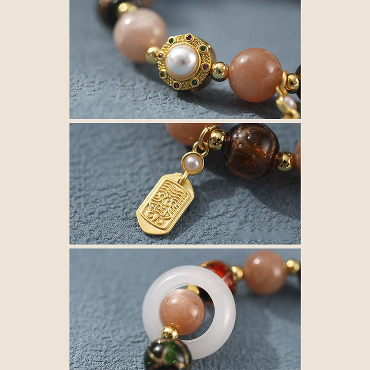 Buddha Stones Incenso Tibetano Cenere Vetro Liuli Pietra Tridacna Pietra del Sole Om Mani Padme Hum Ruota della Preghiera Braccialetto con Ciondolo