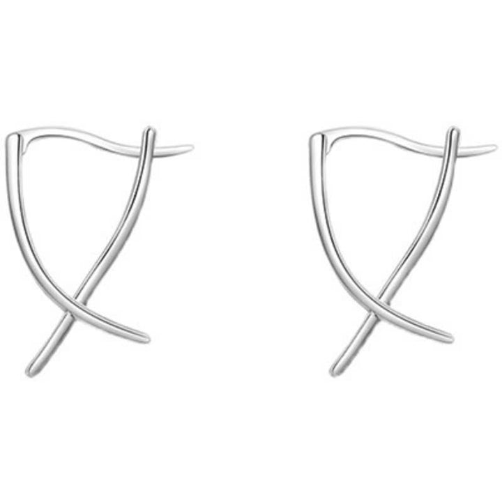 Orecchini a cerchio con motivo a croce geometrica
