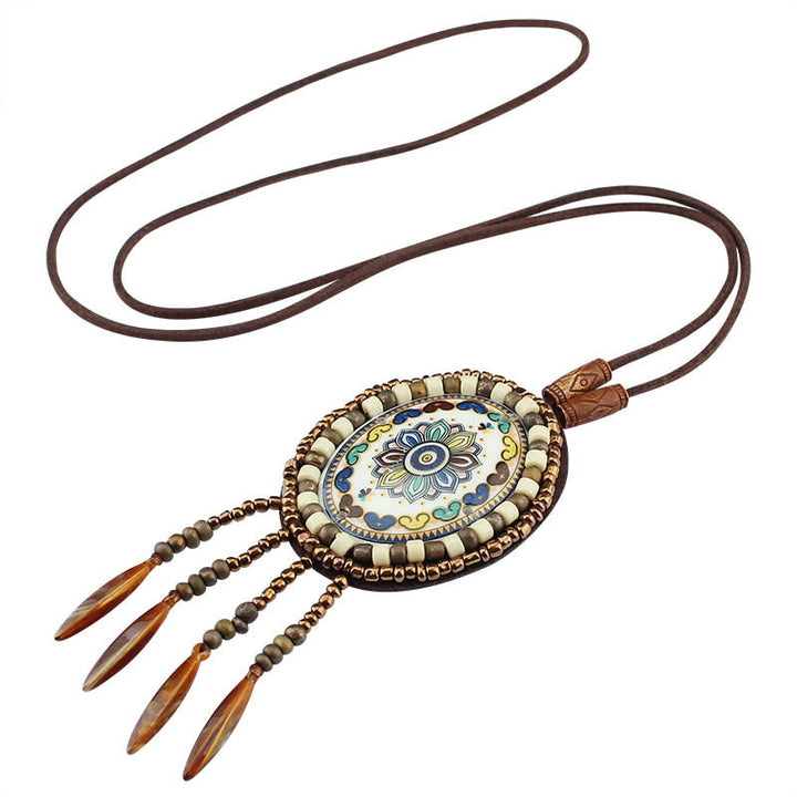 Buddha Stones Mandala Pattern Perline Collana Creatività Ciondolo