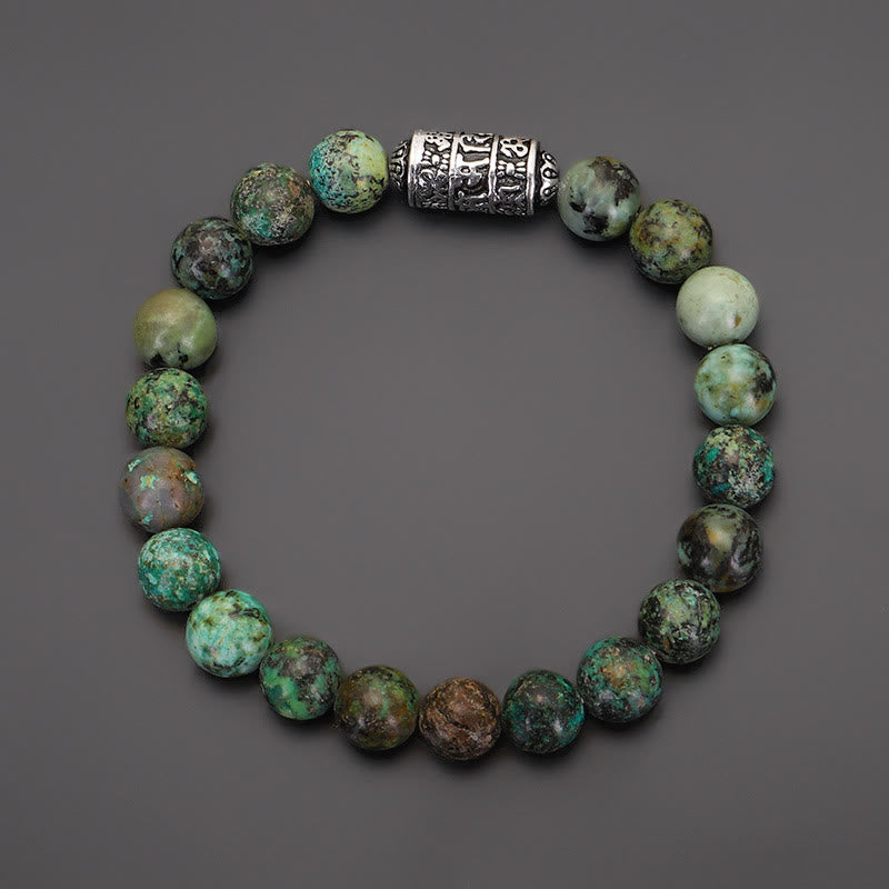 Buddha Stones Lazurite naturale Pietersite Unakite Om Mani Padme Hum Bead Braccialetto positivo