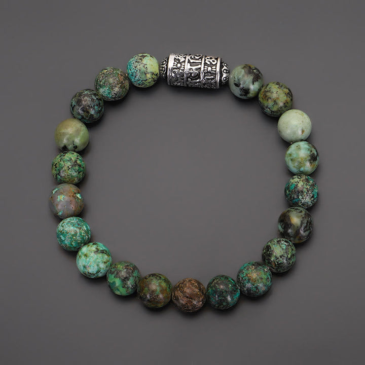 Buddha Stones Lazurite naturale Pietersite Unakite Om Mani Padme Hum Bead Braccialetto positivo
