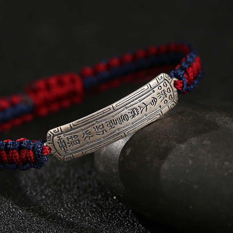 Braccialetto di protezione con amuleto della pace in argento sterling 925 Buddha Stones