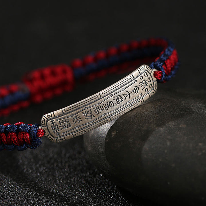 Braccialetto di protezione con amuleto della pace in argento sterling 925 Buddha Stones