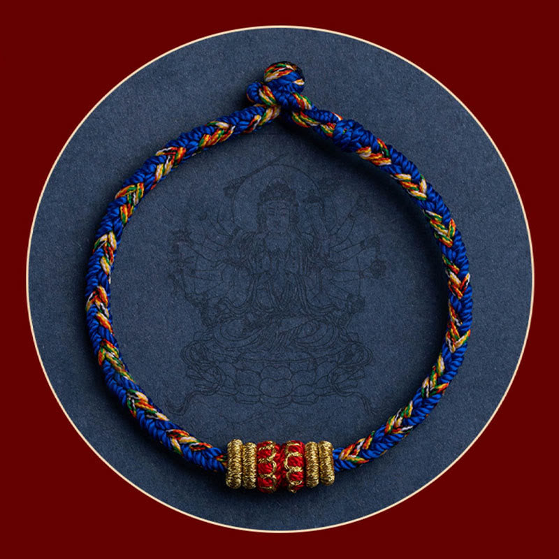 Buddha Stones Tibet Fatto a mano Zodiaco cinese Buddha natale Fortuna Forza Braccialetto di corda intrecciata