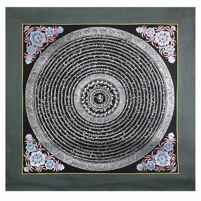 Dipinto Thangka tibetano fatto a mano, benedizione spirituale, scatola cieca, motivo a colori casuali