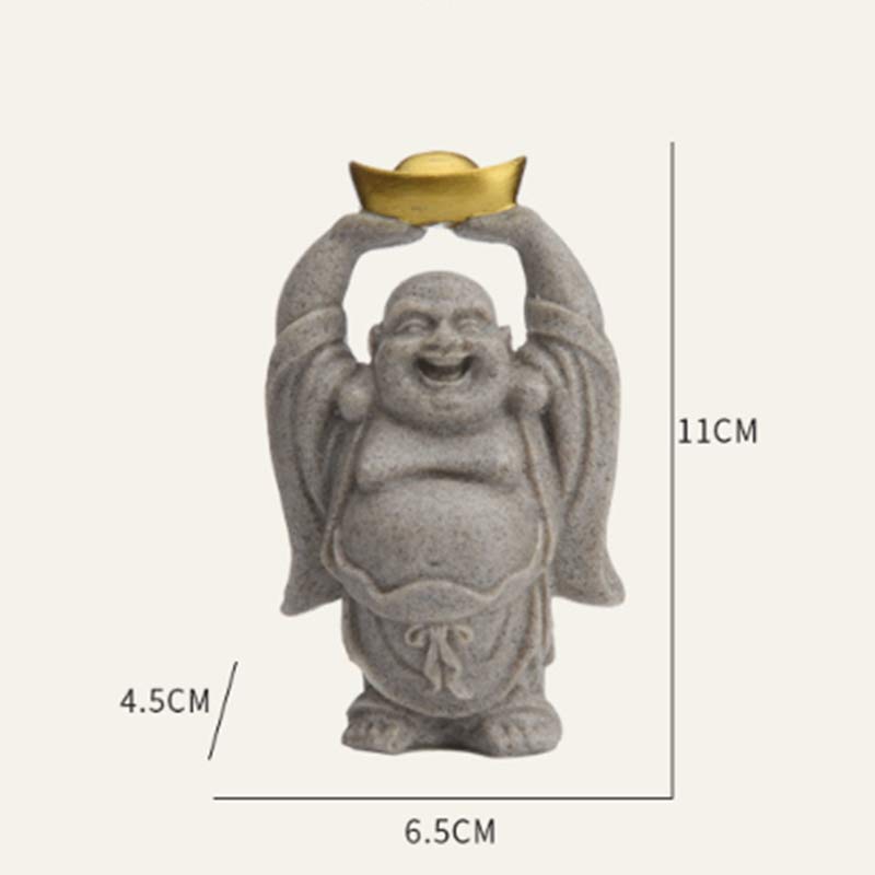 Buddha Stones Statua in resina del Buddha che ride Benedizione Decorazione per la casa - image 5