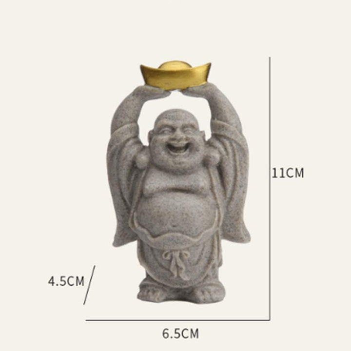 Buddha Stones Statua in resina del Buddha che ride Benedizione Decorazione per la casa - image 5