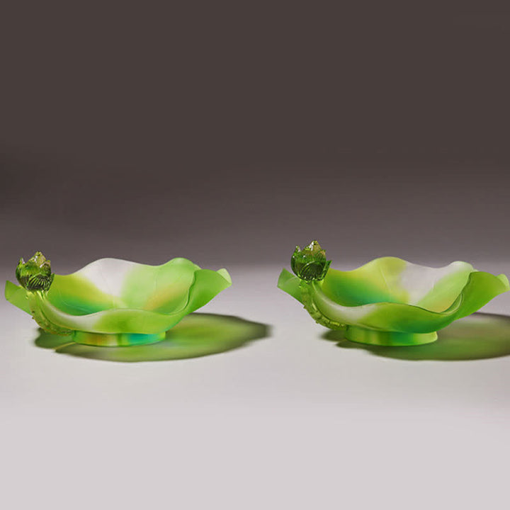 Feng Shui Lotus fatto a mano Liuli Crystal Art Piece Home Office Offerta Decorazione - image 9