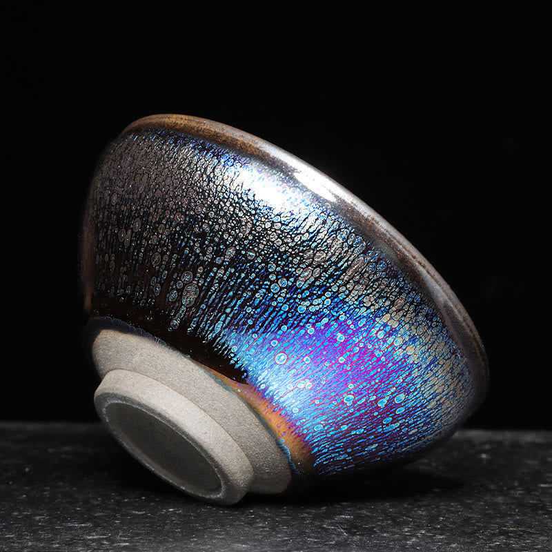 Buddha Stones cinese Jianzhan blu colorato smalto tazza da tè in ceramica Tenmoku Kung Fu tazza da tè con scatola regalo