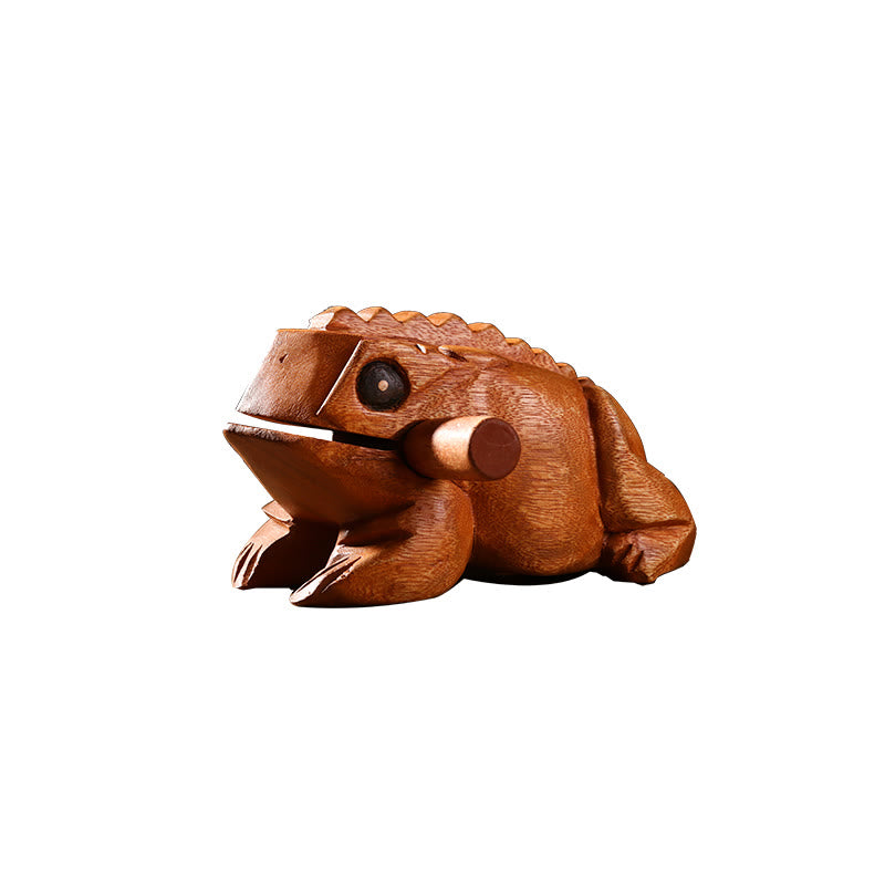 Buddha Stones fatte a mano FengShui Ricchezza Fortuna Rana Mini Rana Gracidante in Legno Decorazione Guiro - 14,5*8*8 centimetri - image 1