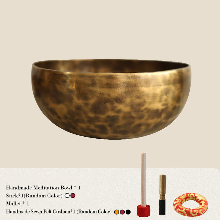 Buddha Stones Tibetan Sound Bowl Artigianale per Guarigione e Meditazione Set di Campane Tibetane per Canto ad Energia Positiva