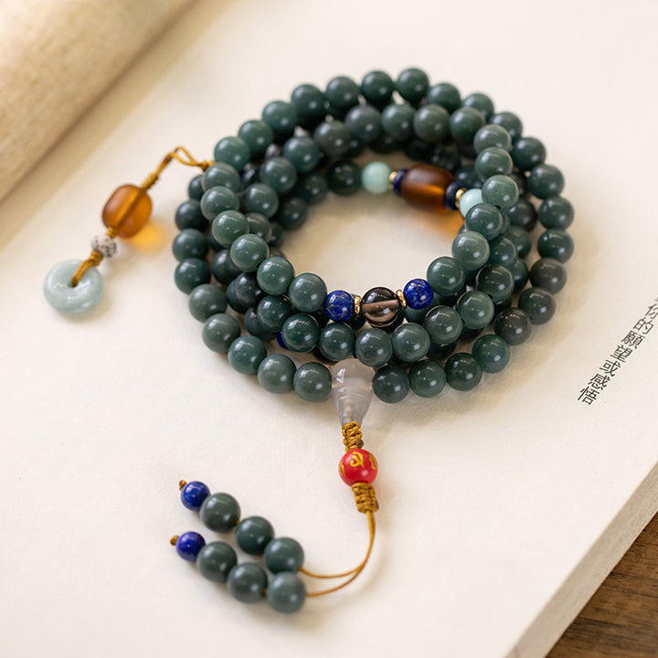 Buddha Stones 108 Perle Bodhi Seed Benedizione Meditazione Bracciale Mala