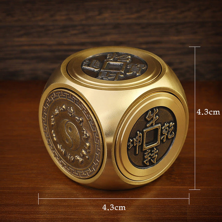 Buddha Stones Quattro Bestie Feng Shui Yin Yang Bagua Moneta di rame Armonia Decorazione girevole