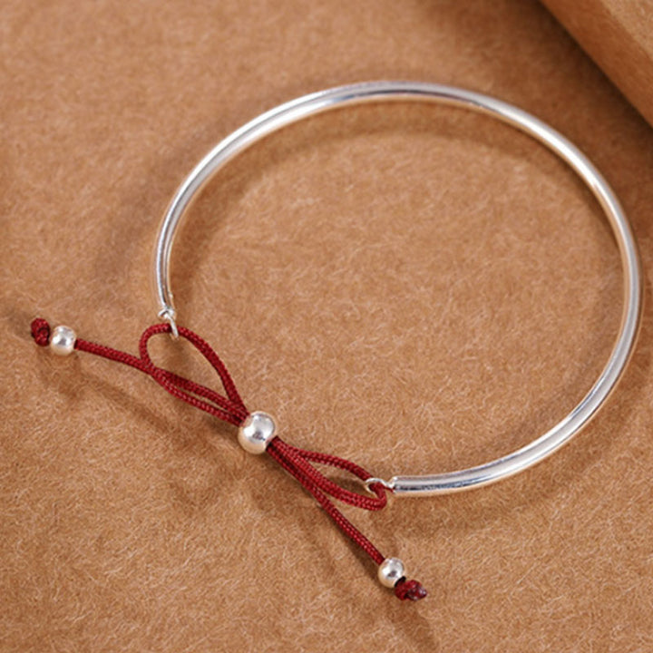 Braccialetto con nodo curativo in corda rossa in argento sterling 925 Buddha Stones