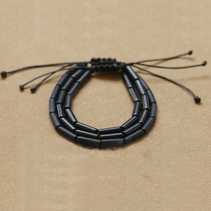 Braccialetto di protezione e supporto con perline di onice nero Buddha Stones
