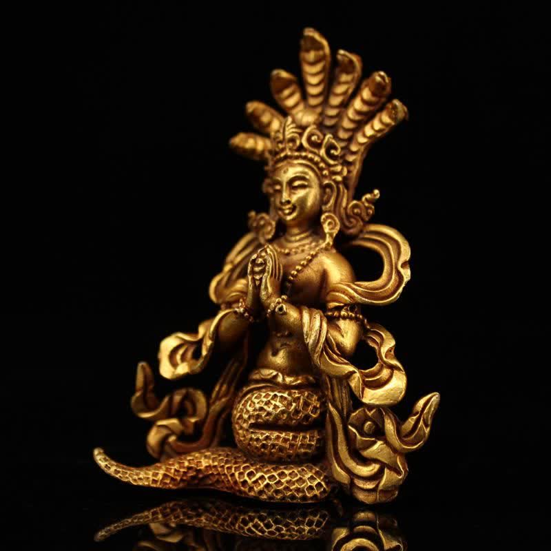 Decorazione della statua in rame di protezione del Bodhisattva Nagarjuna - image 2