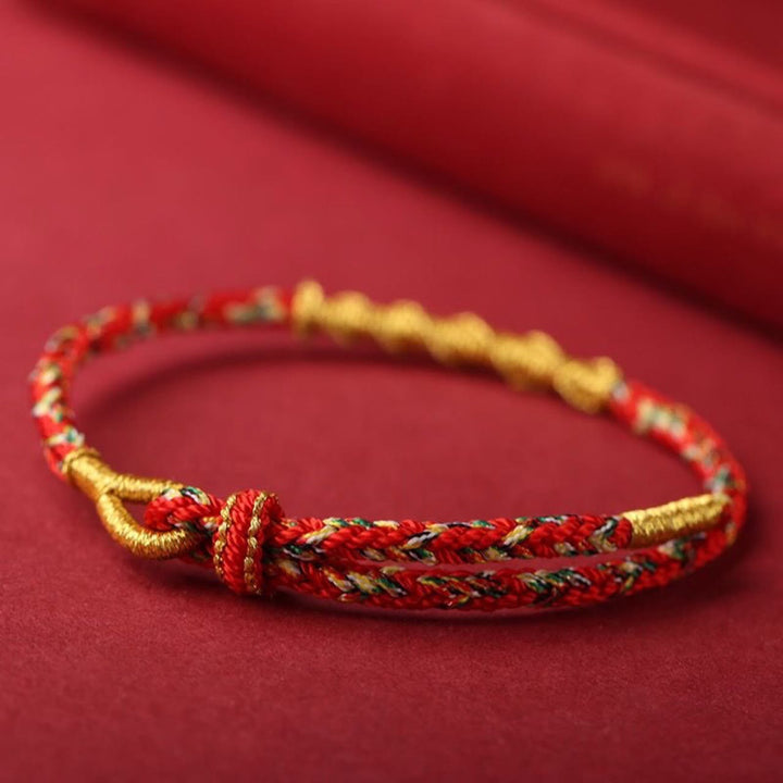 Braccialetto di corda intrecciata con protezione e forza del Buddha fatto a mano con Buddha Stones dello zodiaco cinese natale
