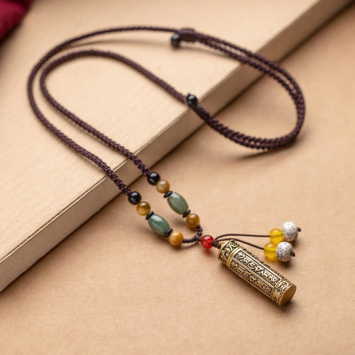 Buddhastoneshop Tibet Om Mani Padme Hum Agata Shurangama Sutra Collana con pendente di protezione - image 13