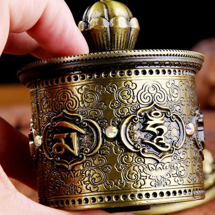 Buddha Stones Ruota di preghiera di benedizione tibetana Decorazione per auto