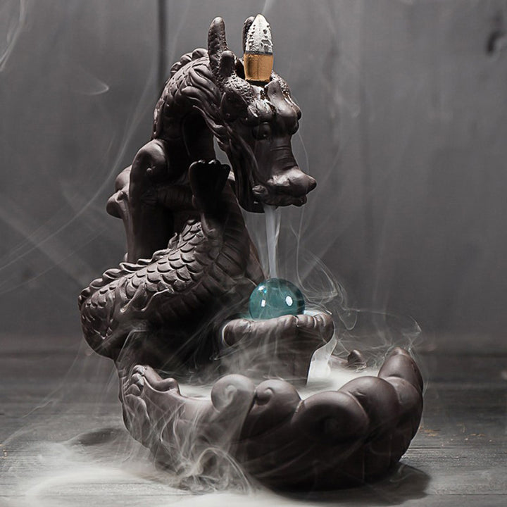 Buddha Stones Decorazione bruciatore di incenso protezione drago tibetano