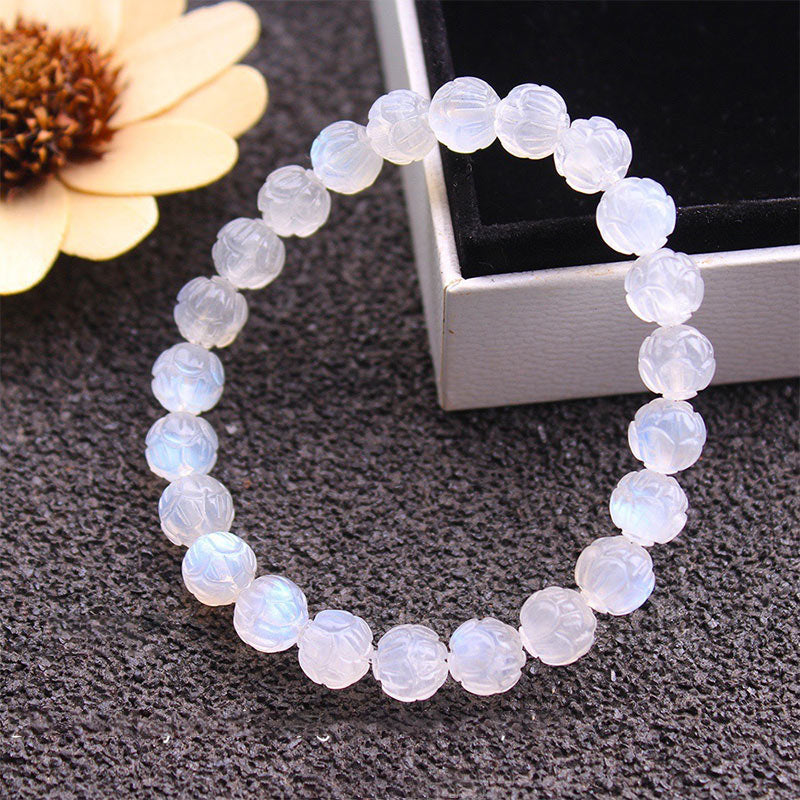 Bracciale Buddha Stones Natural Moonstone Lotus Love - image 4