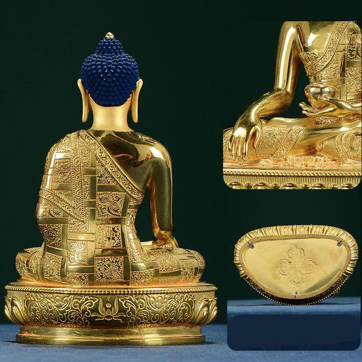 Statua di Buddha Shakyamuni Statua di rame dell'illuminazione Decorazione per la casa - image 4