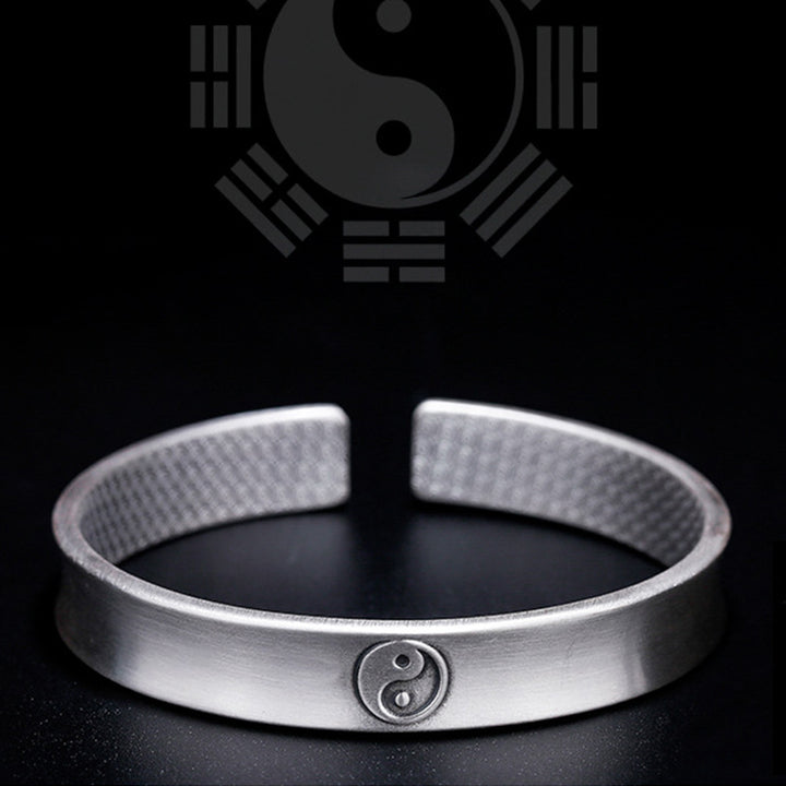 Braccialetto Buddha Stones 999 Sterling Silver Yin Yang Auspicious Clouds Balance Harmony