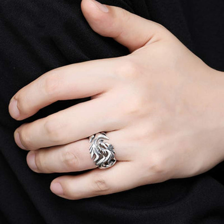Anello regolabile con motivo a drago Buddha Stones, protezione e forza