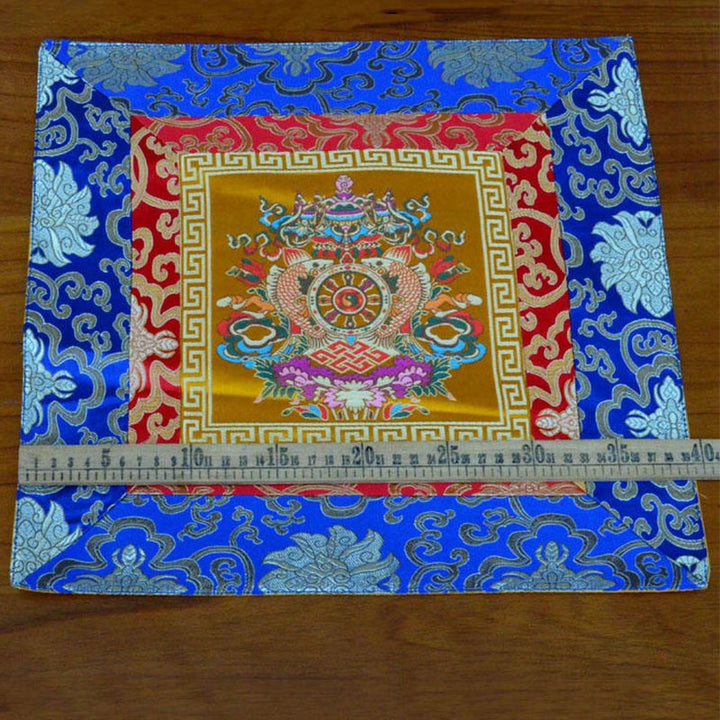 Tappetino per preghiera, meditazione, forza, nodo infinito, Vajra Man-Bcu, Kalachakra, simboli di buon auspicio