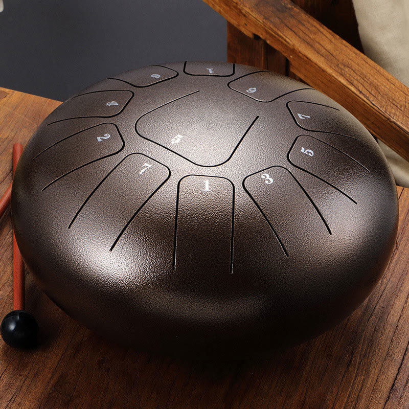 Buddha Stones Steel Tongue Drum Sound Healing Mindfulness Meditazione Yoga Drum Kit 11 Note 8 Pollici - RosyBrown - image 18