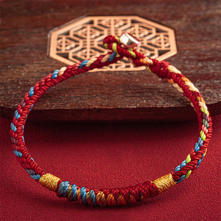 Bracciale multicolore Buddha Stones "Possa tu essere al sicuro e fortunato nell'anno a venire"