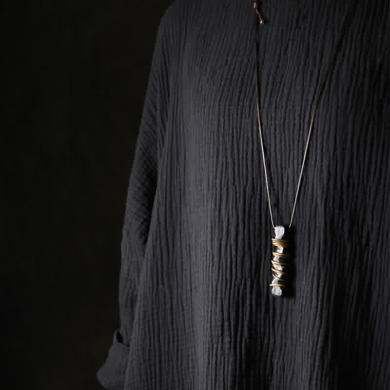 Collana pendente in Buddha Stones Tibet Ebano Legno Rame Equilibrio Pace - image 12