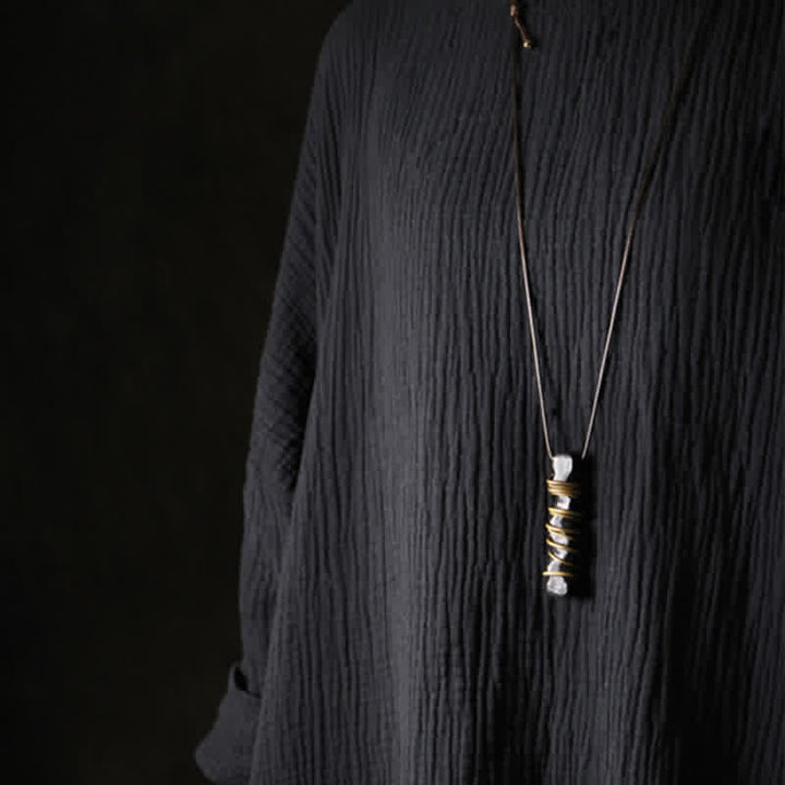 Collana con ciondolo a forma di bilancia, pace e Buddha Stones, Tibet, ebano, ottone. - image 11