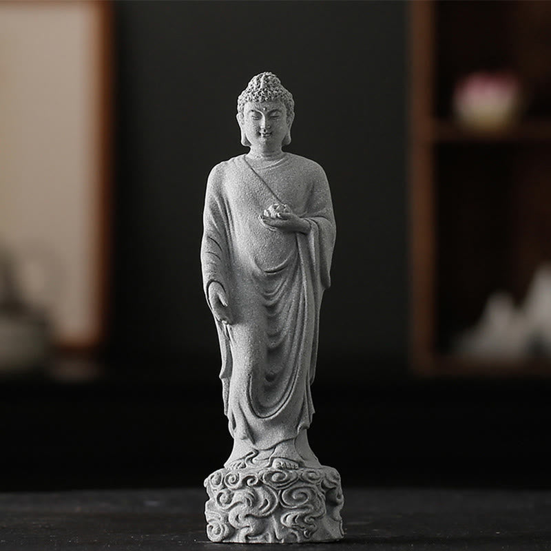 Buddha Stones Meditazione Buddha Nuvole di buon auspicio Design Serenità Decorazione della casa - Buddha 6*6*20cm - image 0